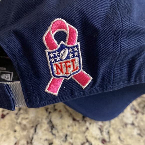 New England Patriots NFL Hat New Era Breast Cancer Awareness Ribbon Adjustable - Picture 3 of 4